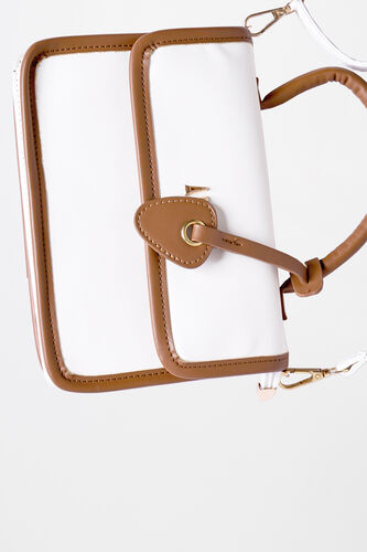 White Regular Solid Sling Bag, , image 4